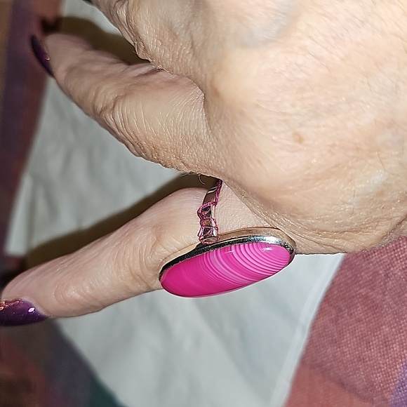 New Banded Agate Sterling Silver Ring - Picture 3 of 7